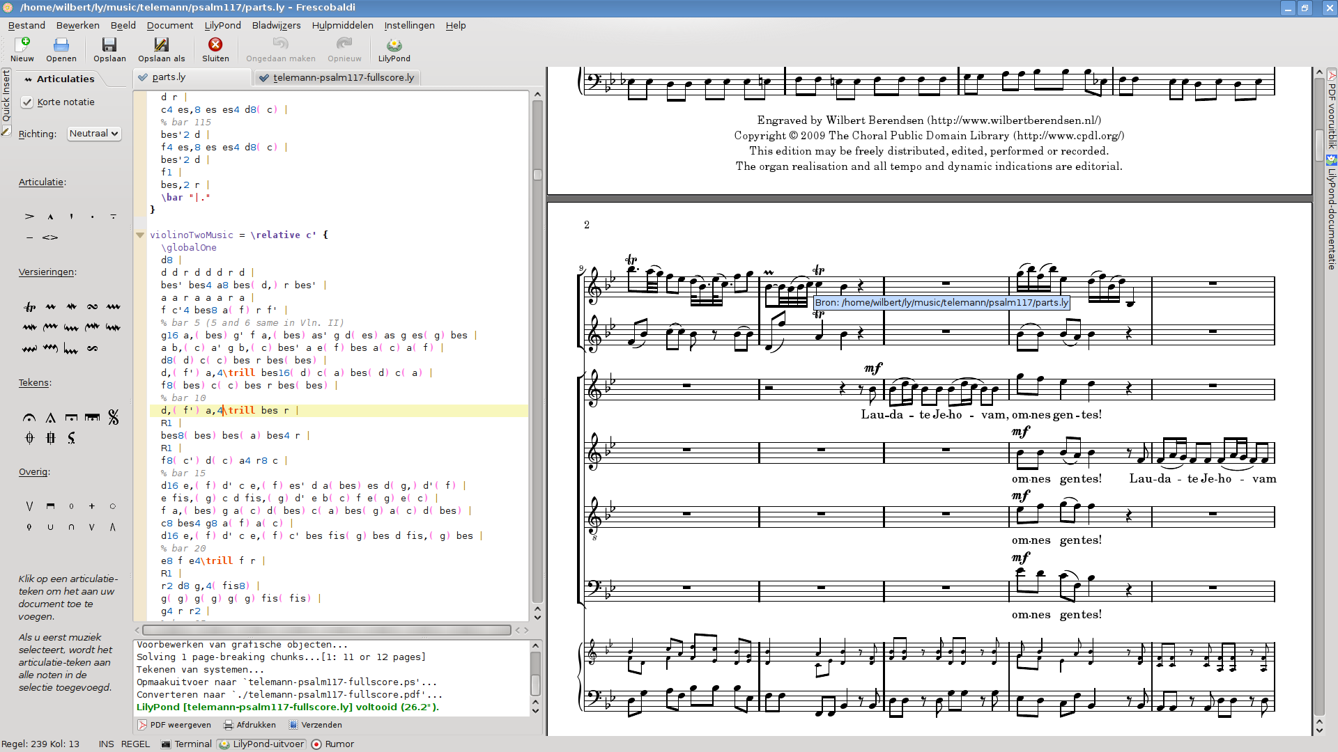 lilypond notation software